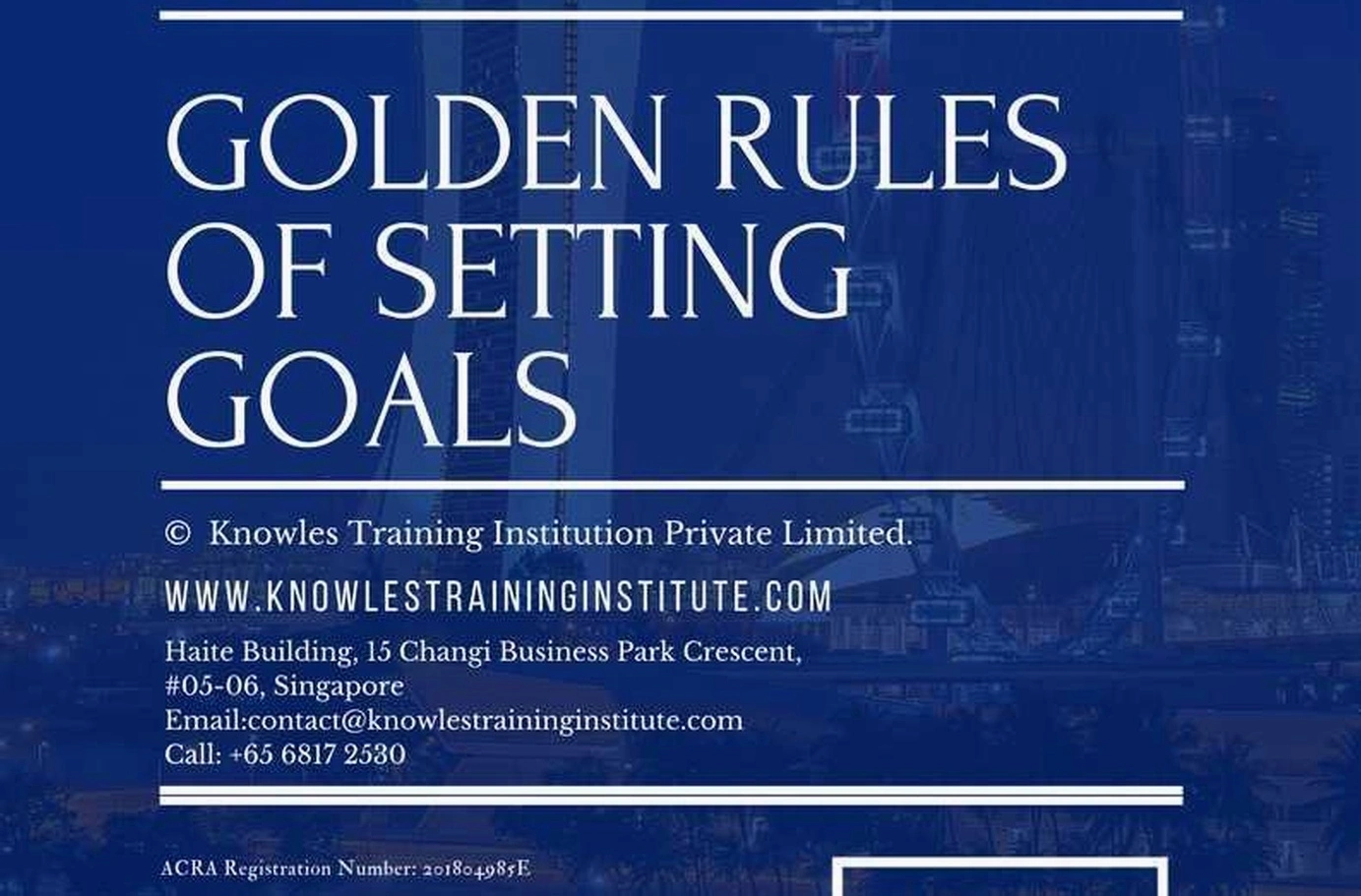 Goal achievement training workshop